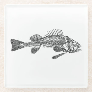 Dessous-de-verre En Verre Squelette de poisson