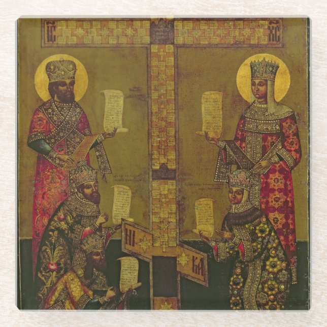 Dessous-de-verre En Verre St Constantine et Ste.Hélène (Devant)