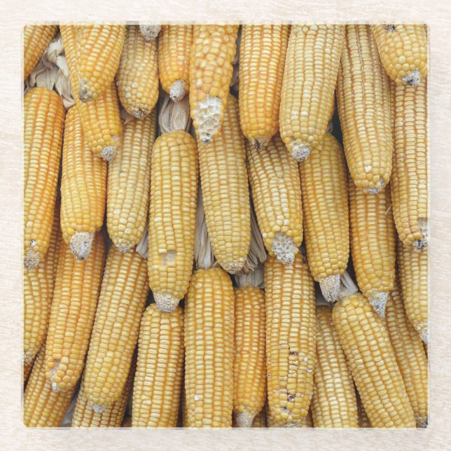 Dessous-de-verre En Verre Stack de maïs séché : texturé (Devant)