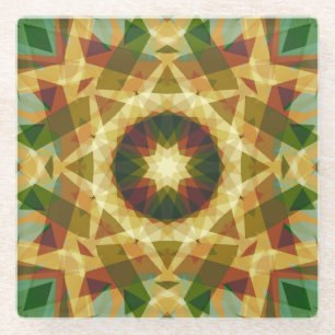 Dessous-de-verre En Verre Star de Noël Hiver Vert automne Brown or jaune