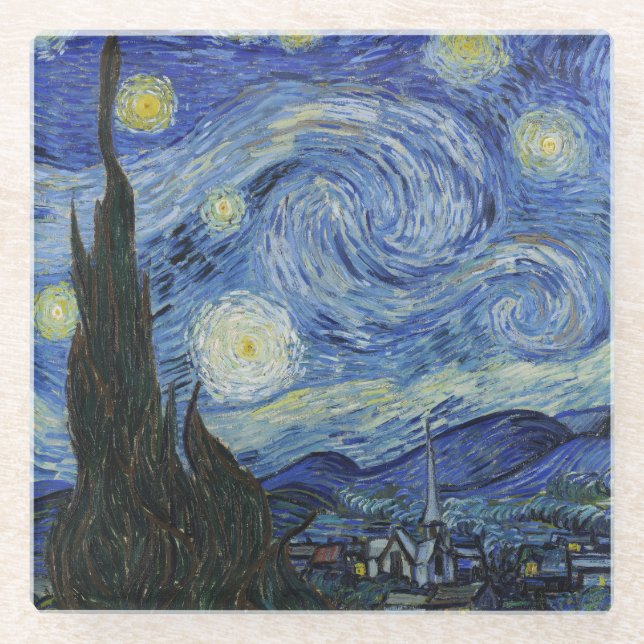 Dessous-de-verre En Verre Starry Night Vincent Van Gogh Dessous de verre (Devant)