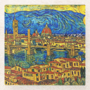 Dessous-de-verre En Verre Starry Starry Night Florence Italie