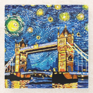 Dessous-de-verre En Verre Starry Starry Night Londres Angleterre