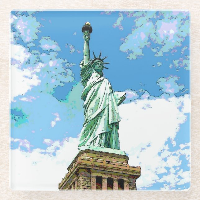 Dessous-de-verre En Verre Statue de la Liberté (Devant)