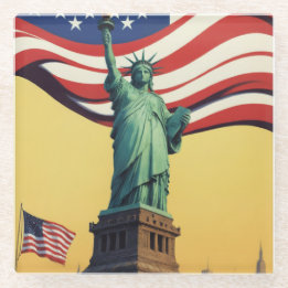 Dessous-de-verre En Verre Statue de la Liberté - USA