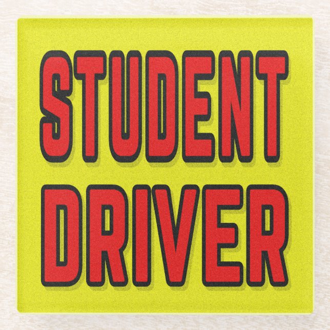 Dessous-de-verre En Verre Student Driver (Devant)