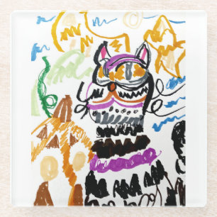 Dessous-de-verre En Verre style Black Cat automne