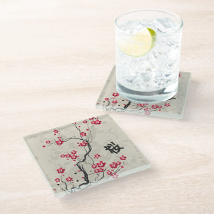 Dessous-de-verre En Verre Style oriental Sakura Cherry Blossom Art