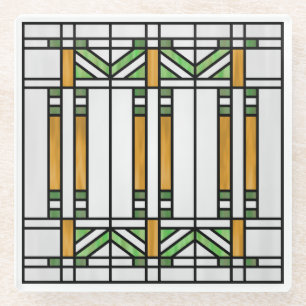 Dessous-de-verre En Verre Style scolaire des Prairies Interprétation no 4