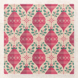 Dessous-de-verre En Verre Style vintage Noël Motif sans couture