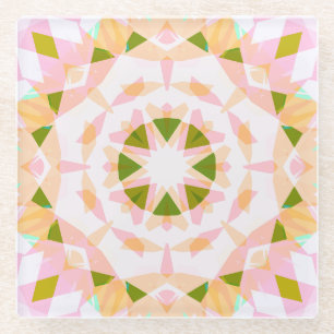 Dessous-de-verre En Verre Sugar Rose Printemps Green Star Dopamine Décor Art