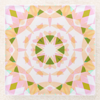 Dessous-de-verre En Verre Sugar Rose Printemps Green Star Dopamine Décor Art