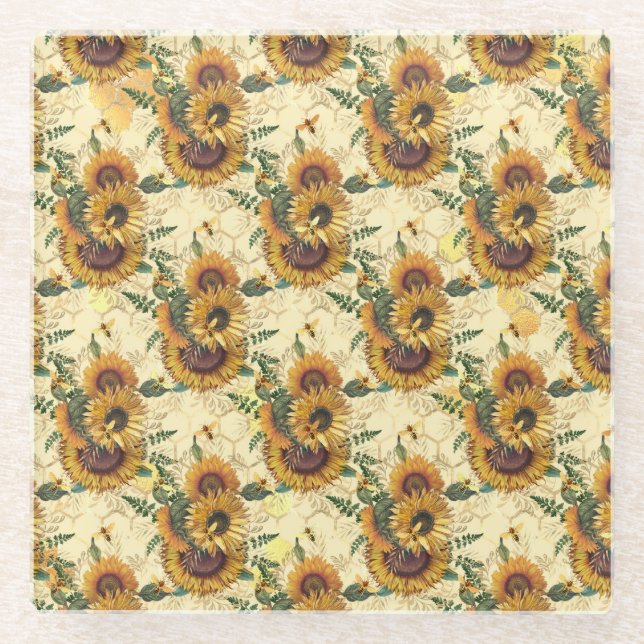 Dessous-de-verre En Verre Sunflower Gifts | Sunflower Turn Surrounded (Devant)