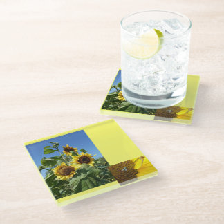Dessous-de-verre En Verre Sunflowers Glass Coaster