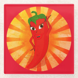 Dessous-de-verre En Verre Superstar vintage Red Pepper