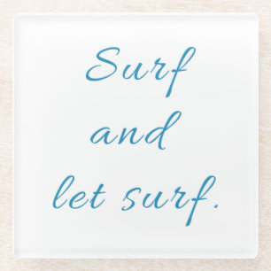 Dessous-de-verre En Verre Surf et laisser Surf