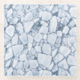 Dessous-de-verre En Verre Surface de glace fissurée (Style 5) Peinture à l'h