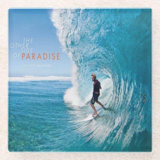 Dessous-de-verre En Verre Surfeur de surf (Devant)