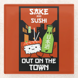 Dessous-de-verre En Verre Sushi Et Sake Foodies Napkin