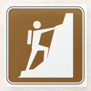 Dessous-de-verre En Verre Symbole Escalade de roche