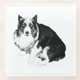 Dessous-de-verre En Verre Table Calme, Corgi Calme