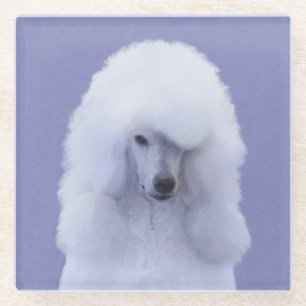 Dessous-de-verre En Verre Tableau blanc standard de caniche - Art original d