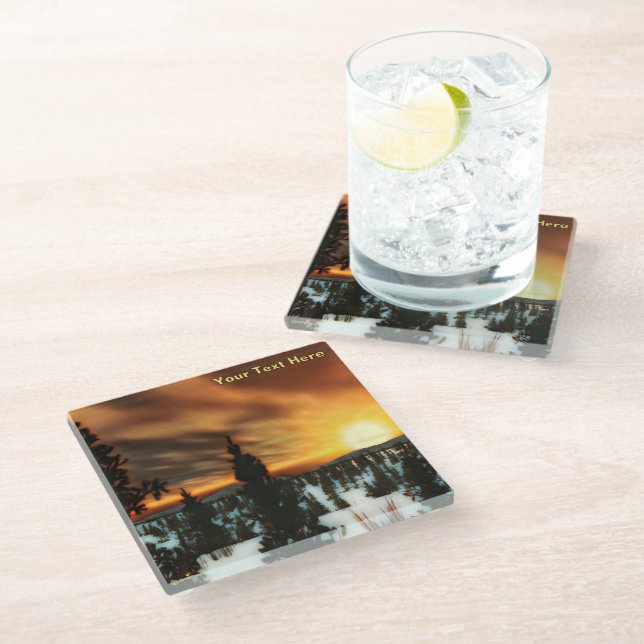 Dessous-de-verre En Verre Taiga Sun (Incliné)
