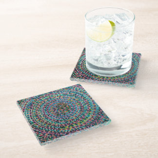 Dessous-de-verre En Verre Tapisserie en verre à spirales de confettis