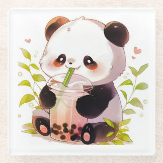 Dessous-de-verre En Verre Tasse à thé en forme de Panda Mignon | Panda Boba