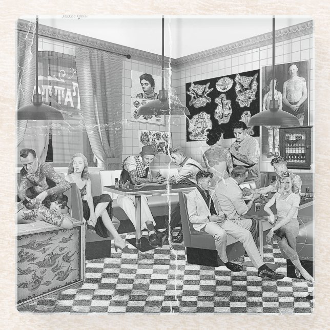 Dessous-de-verre En Verre Tattoo You! (Devant)