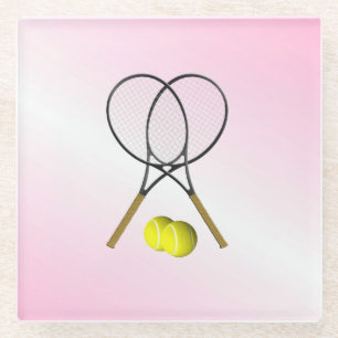 Dessous-de-verre En Verre Tennis Rose Sports