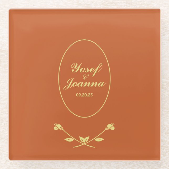 Dessous-de-verre En Verre Terracotta et Mariage d'or (Devant)