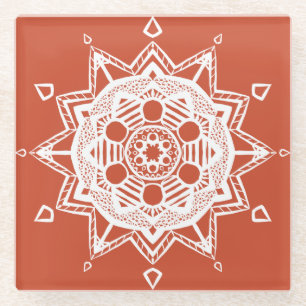 Dessous-de-verre En Verre Terracotta Mandala