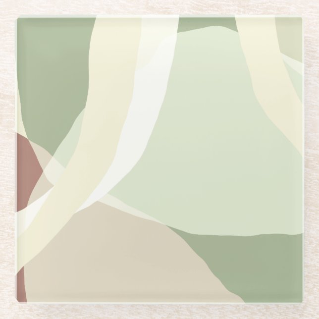 Dessous-de-verre En Verre Terre Abstraite (Devant)