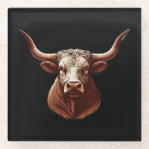 Dessous-de-verre En Verre Texas Longhorn