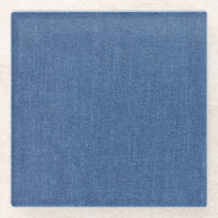 Dessous-de-verre En Verre Textile fabric bleu fashion jean denim
