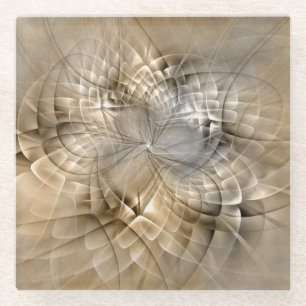 Dessous-de-verre En Verre Texture d'art fractal moderne abstrait tons de ter