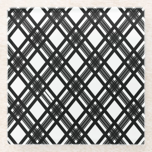 Dessous-de-verre En Verre Texture de rayures (Devant)