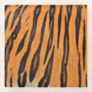 Dessous-de-verre En Verre Texture réaliste de la peau du tigre.