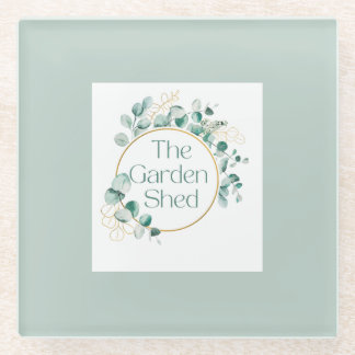 Dessous-de-verre En Verre The Garden Shed Coffee, Botanical Greenery Gift 