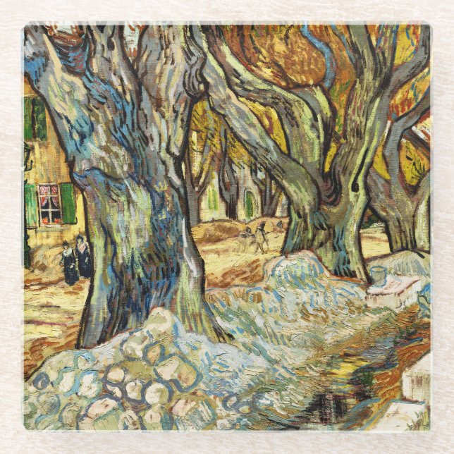 Dessous-de-verre En Verre The Large Plane Trees By Vincent Van Gogh (Devant)