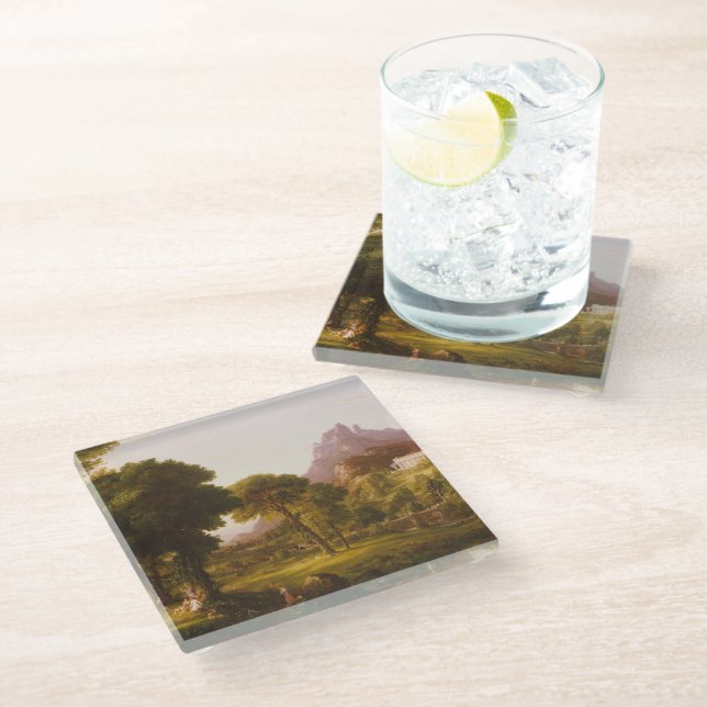 Dessous-de-verre En Verre Thomas Cole Dream d'Arcadia (Incliné)
