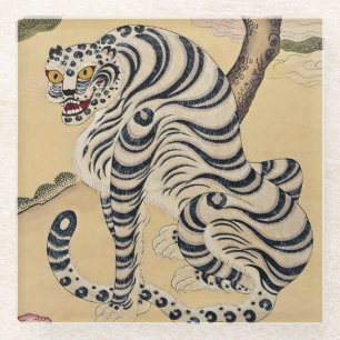 Dessous-de-verre En Verre Tigre rayé coréen Minhwa