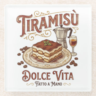 Dessous-de-verre En Verre Tiramisu Dolce Vita Dessert Italien 