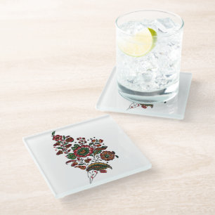 Dessous-de-verre En Verre Tissu de chintz en coton indien vintage