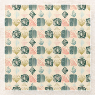 Dessous-de-verre En Verre Tissu de moisissure tribale des Caraïbes gras : cr