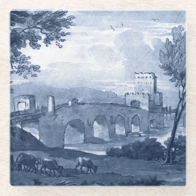 Dessous-de-verre En Verre Toile pastorale - Pont (Devant)