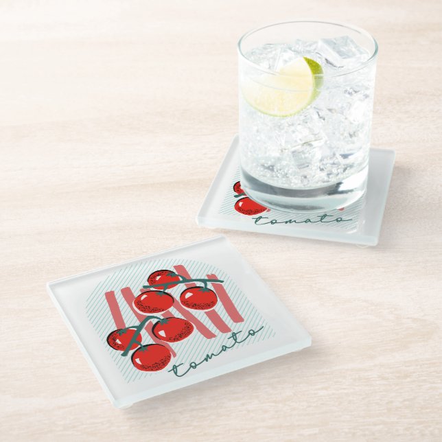 Dessous-de-verre En Verre Tomates Italie Capricieuse Motif (Incliné)
