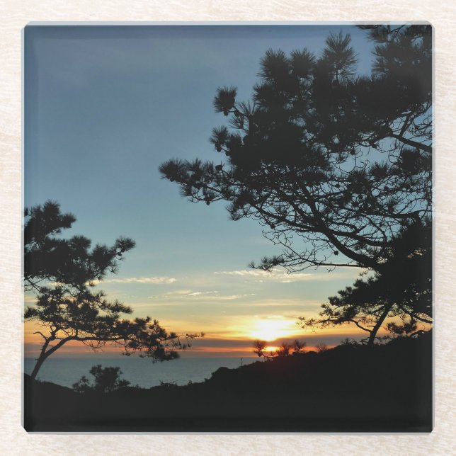 Dessous-de-verre En Verre Torrey Pine Sunset III Paysage californien (Devant)