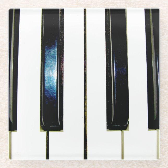 Dessous-de-verre En Verre Touches de piano (Devant)
